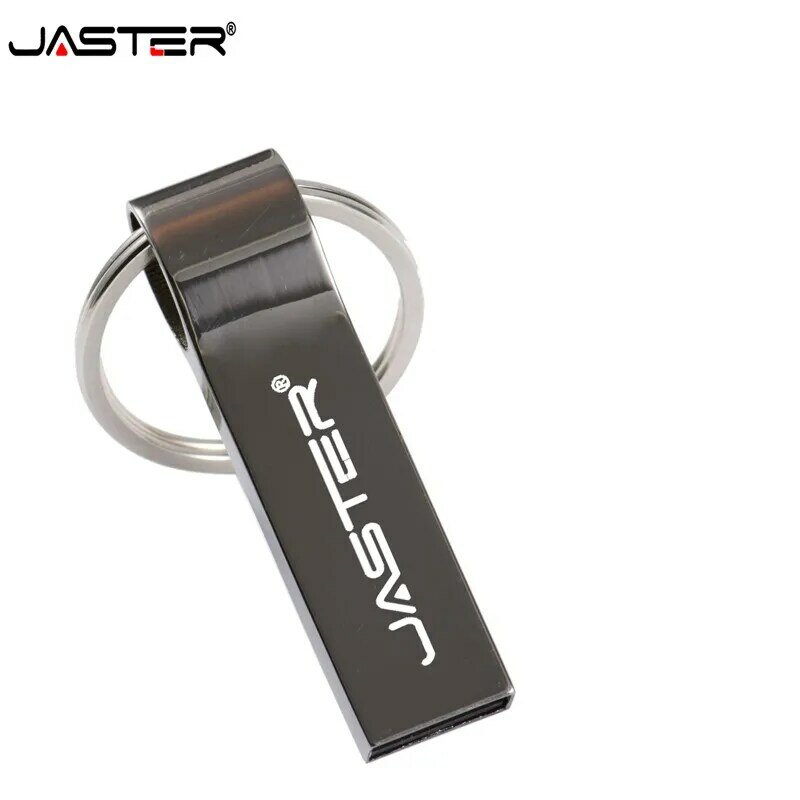 JASTER Metal em aço inoxidável Usb 2.0 Flash Drive GB 8 4GB GB GB 64 32 16GB 128GB Pen Drive pendrives Memory stick com chaveiro