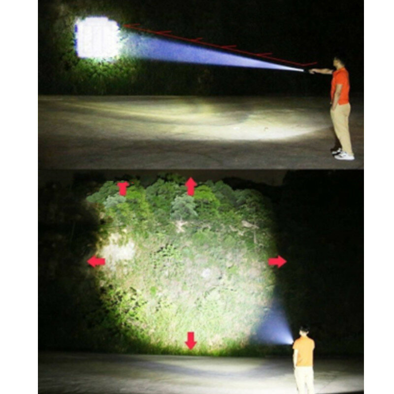 Mini LED latarka 4 tryb oświetlenia 5V USB akumulator wodoodporna latarka teleskopowa Zoom przenośna latarka na noc Camping piesze wycieczki