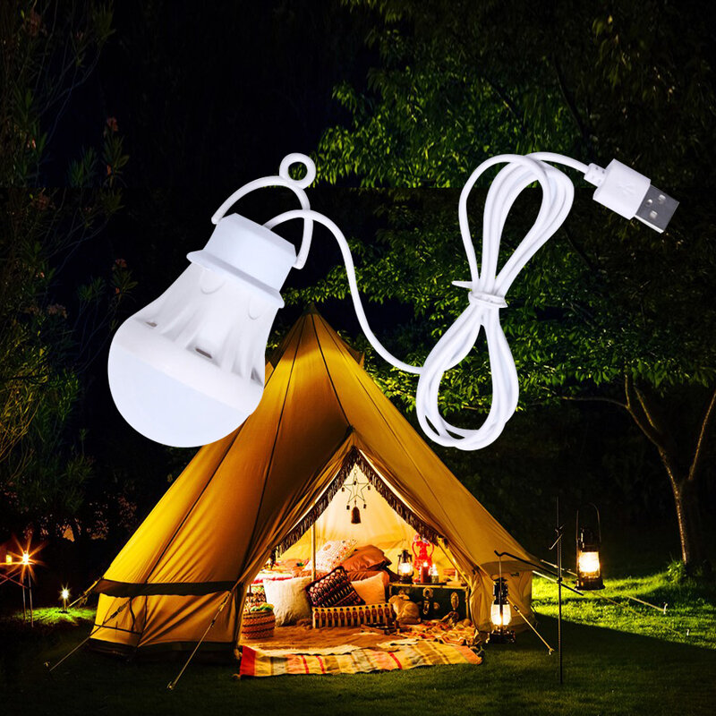 Lanterne LED portable, lampe de camping, mini ampoule, USB 5V, livre d'alimentation, lecture, étudiant, lampe de table d'étude, super lumineuse pour l'extérieur