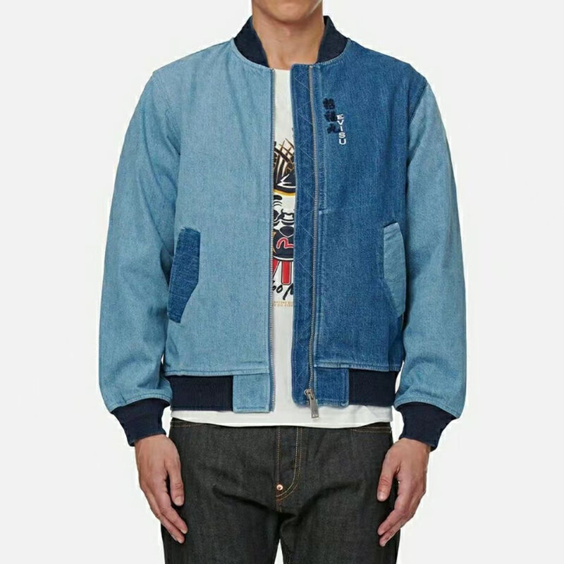 뉴 남성 데님 자켓 자수 미국 스타일 재킷 남성용 프린트 탑 청바지, 고품질 조인트 독점