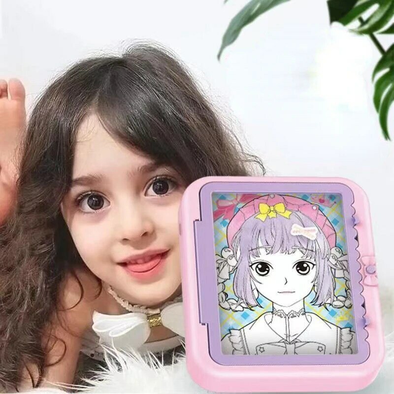 Dziewczyny makijaż zestaw do rysowania zabawki wielofunkcyjny LED malowanie kolorowe kosmetyki do makijażu walizka zabawka tablica do pisania dla dziewczyn prezenty