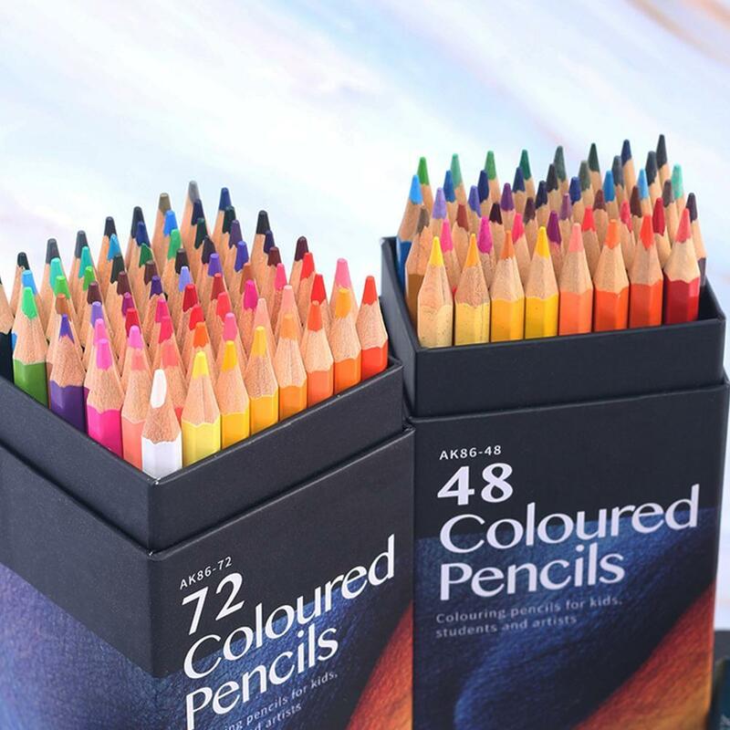 Set Pensil Warna Pemula Portabel 72 Buah/Pak untuk Buku Mewarnai DIY Graffiti