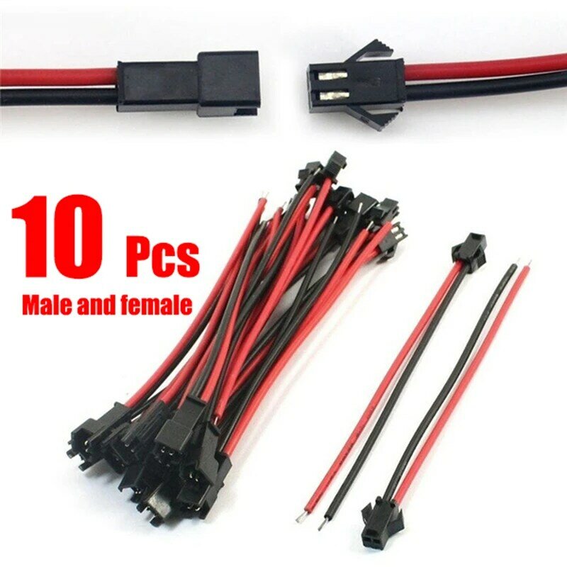 Promotion! 10 Pairs 15cm Long JST SM 2 Pin Plug Male to Female Wire Connector