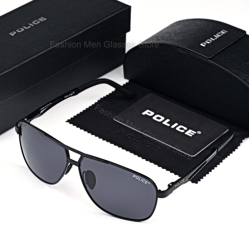 Polícia moda tendências retro 2021 óculos de sol dos homens moda clássico marca polaroid aviação condução piloto clout óculos