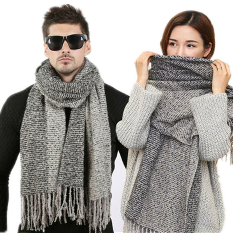 Newest 70cm*200cm Men Fashion Design Scarves Men Winter Wool Knitted Cashmere Scarf Couple's High Quality Thick Warm Long Scarf