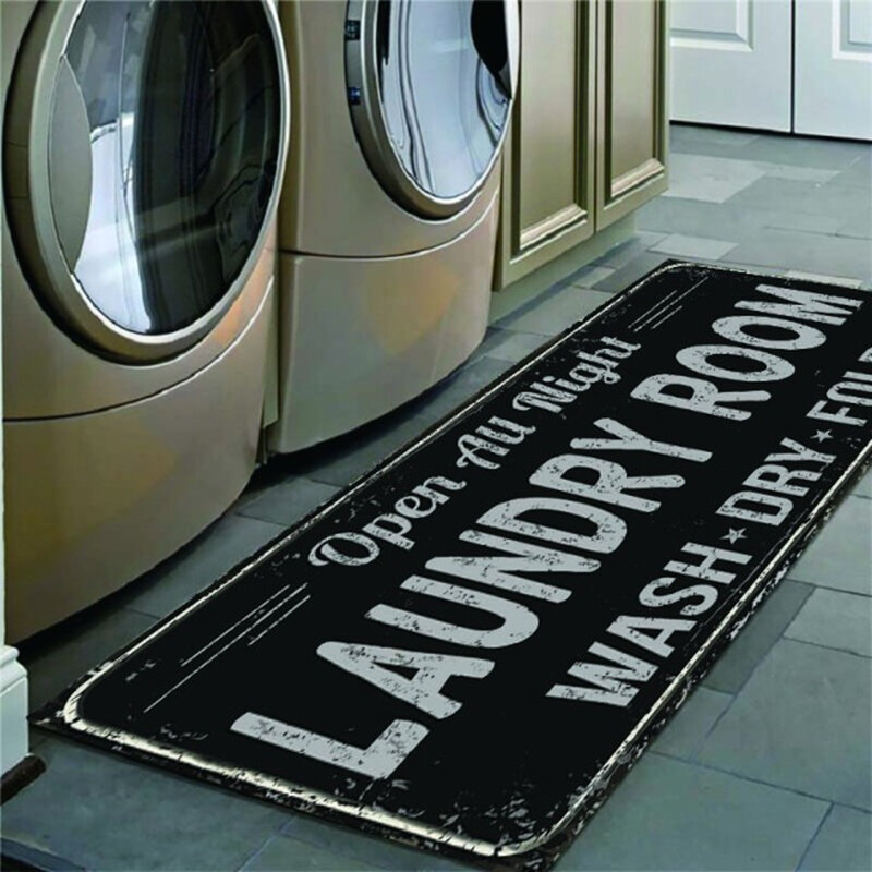Não deslizamento tapete tapete da lavanderia entrada capacho auto serviço de lavanderia tapete de banho lavanderia decoração varanda