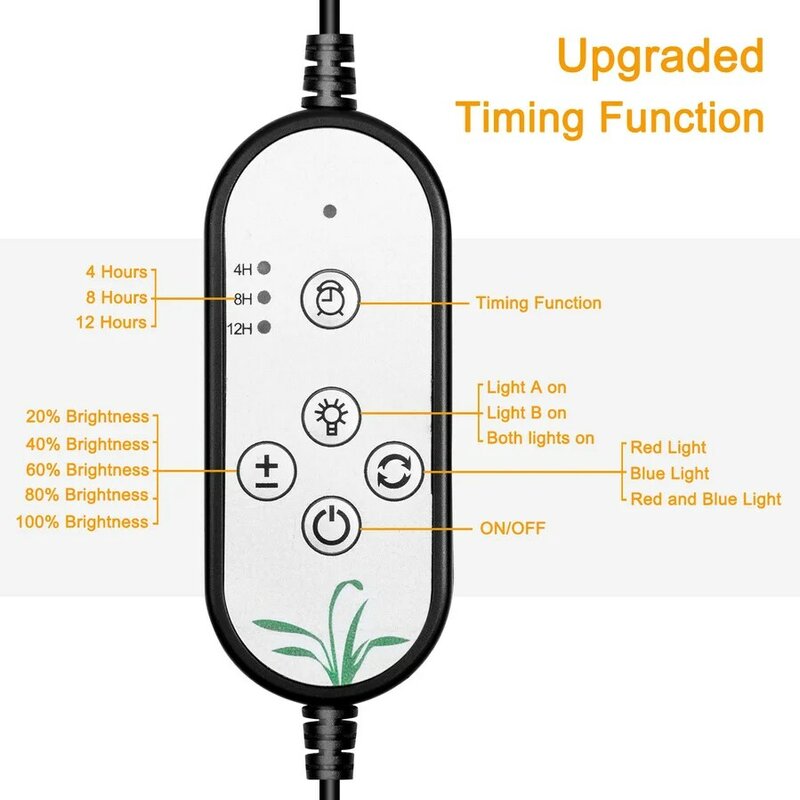 Светодиодная лампа для выращивания растений с USB, 5 В, полный спектр