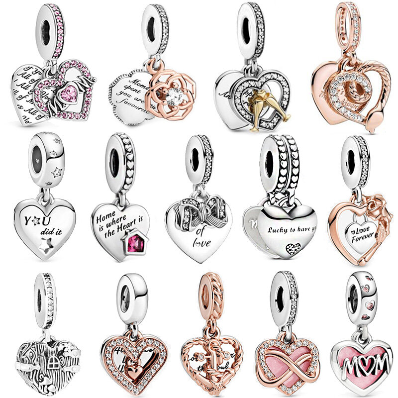 Gioielli per le donne 925 Sterling Silver Love Beadeds Armbanden Voor Vrouwen Charms fai da te Fit Original Bangle bracciale Argent Beads