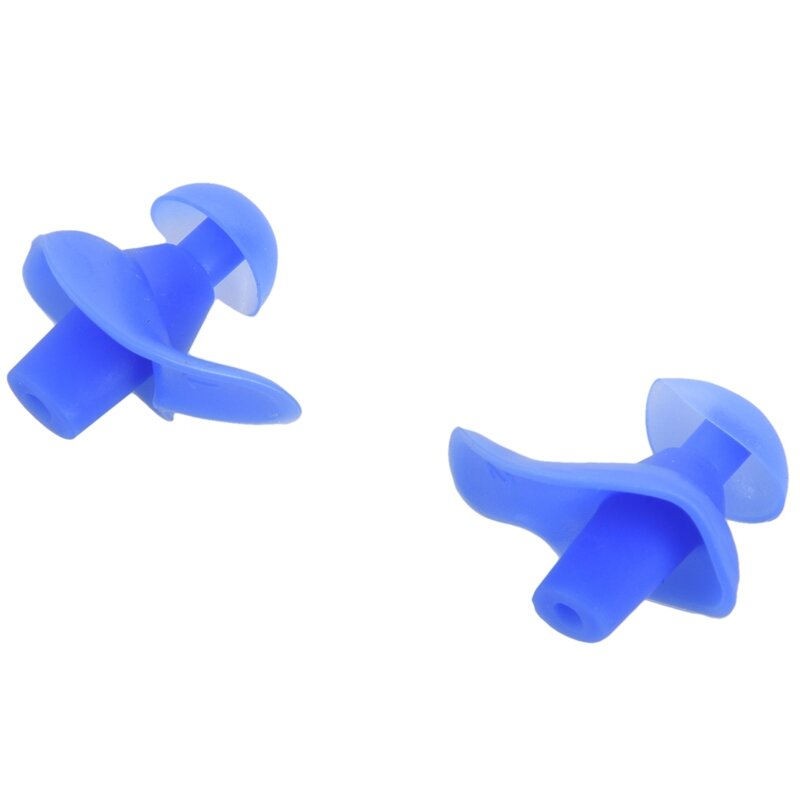 2 par impermeável natação profissional silicone nadar tampões de ouvido macio anti-ruído plug para adultos crianças nadadores azul