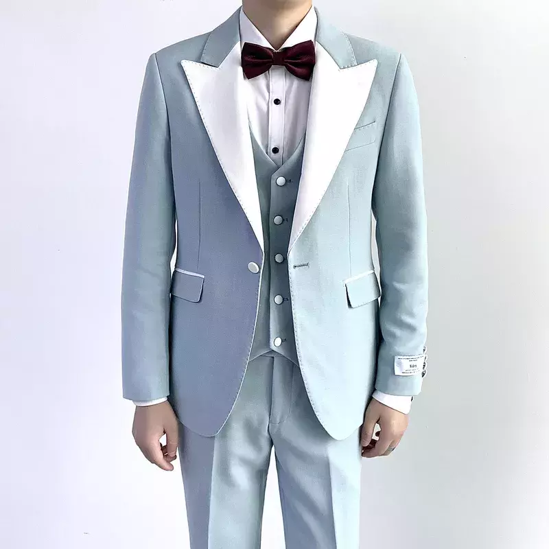 Мужские Роскошные строгие комплекты одежды, мужские высококачественные приталенные куртки + брюки + жилет, костюмы из 3 предметов, размеры 3XL