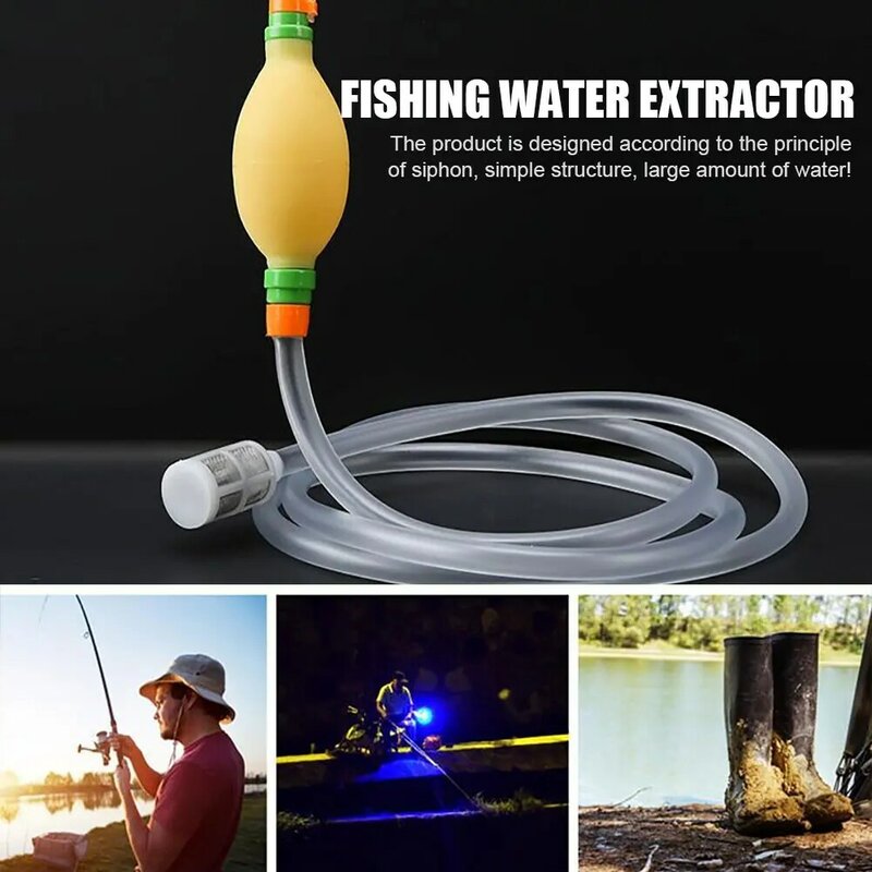 Dispensador de água de pesca manual da bomba de mão tubo portátil grande saída dispositivo sucção peixe equipamento de pesca suprimentos