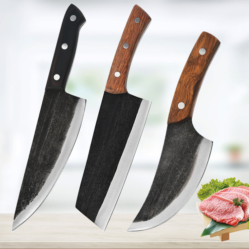 Cuchillo de Chef con patrón de martillo forjado, para cortar carne, deshuesar, de carnicero, para el hogar