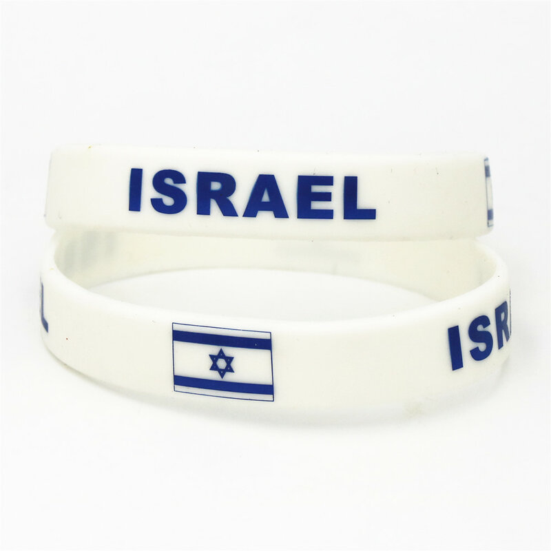 Bracelet en caoutchouc blanc pour femmes et hommes, 1 pièce, pour Fans de Football, drapeau Sport israël, en Silicone, cadeau, sh229
