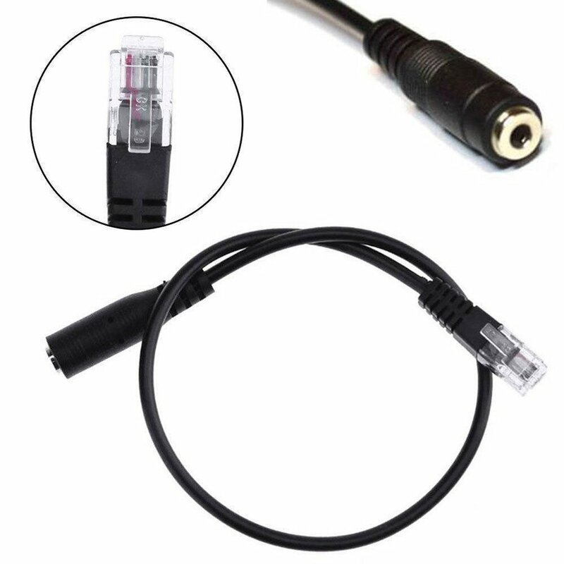2021 HOT Practical Headset Buddy 3.5mm Smartphone Headset to RJ9 Phone Adapter Cable Useful Cable High Performance