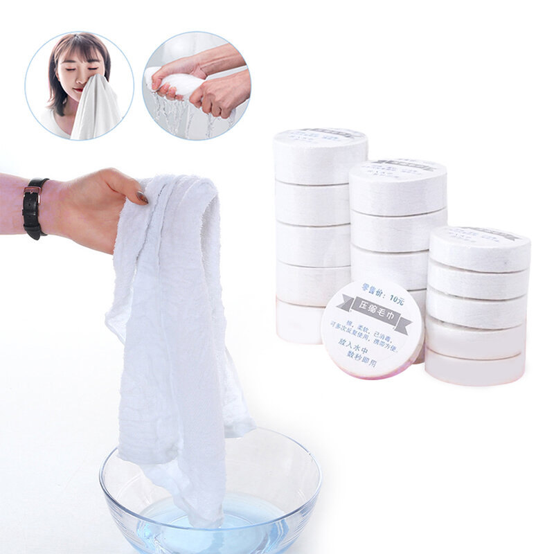 Komprimiert Handtuch Baumwolle In Wasser Erweitern Tragbare Hause Magische Gesichts Reinigung Handtuch Outdoor Reise Tuch Wipes Papier Tissue