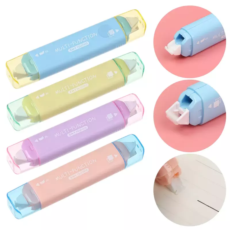 Double Sided Adhesive Dots Stick Roller Correction Tape Point Glue Two In One Learning Stationery School office accessories