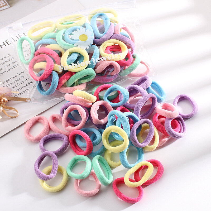 50 teile/satz Candy Farbe Haar Band Gummibänder Elastische Pferdeschwanz Halter Scrunchies Einfache Haar Zubehör für Frauen Mädchen Headwear