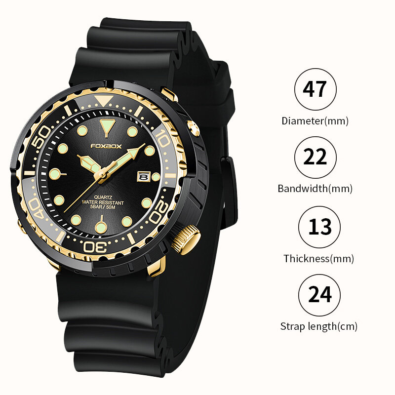 LIGE-Reloj deportivo de silicona para Hombre, nuevo accesorio de pulsera de cuarzo resistente al agua hasta 5atm con fecha, luminoso, Incluye caja