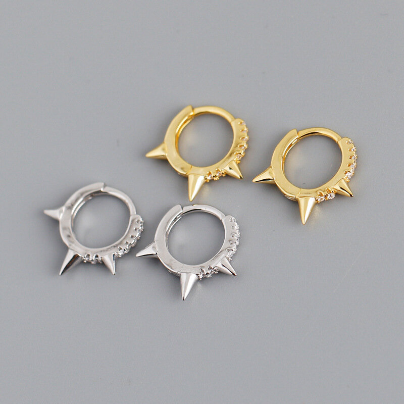 ANENJERY orecchini a cerchio geometrici Hip-Hop Punk francesi Color argento per accessori per gioielli da festa da donna