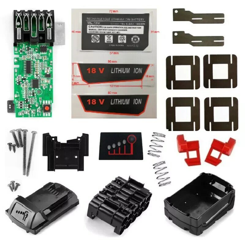 M18-5-10-15 Li-Ion Batterij Plastic Case Opladen Bescherming Circuit Board Voor Milwaukee 18V 3Ah 6Ah 9Ah Sticker Printplaat Shell