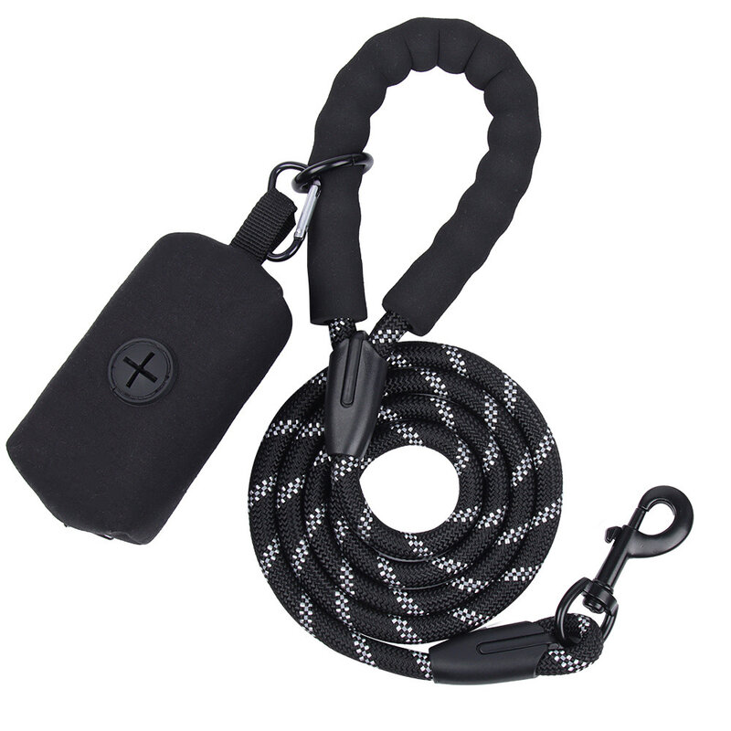 1.5M*1.0 Pet Leash for Medium Big Dog Reflective Nylon Round Explosion-Proof Polyester Rope Poop Bag Set Chain Accessories Puppy