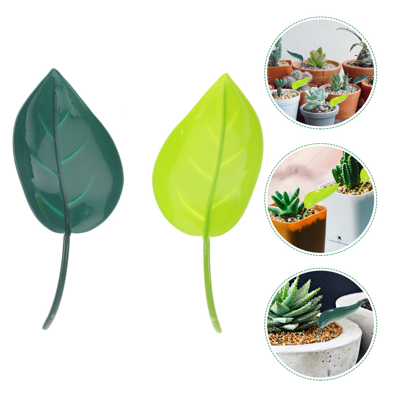 12 Pcs Funnel Watering Device Potted Plants Waterer Spikes Leaf Shape Automatic Irrigation System Pp Watering Drip Device
