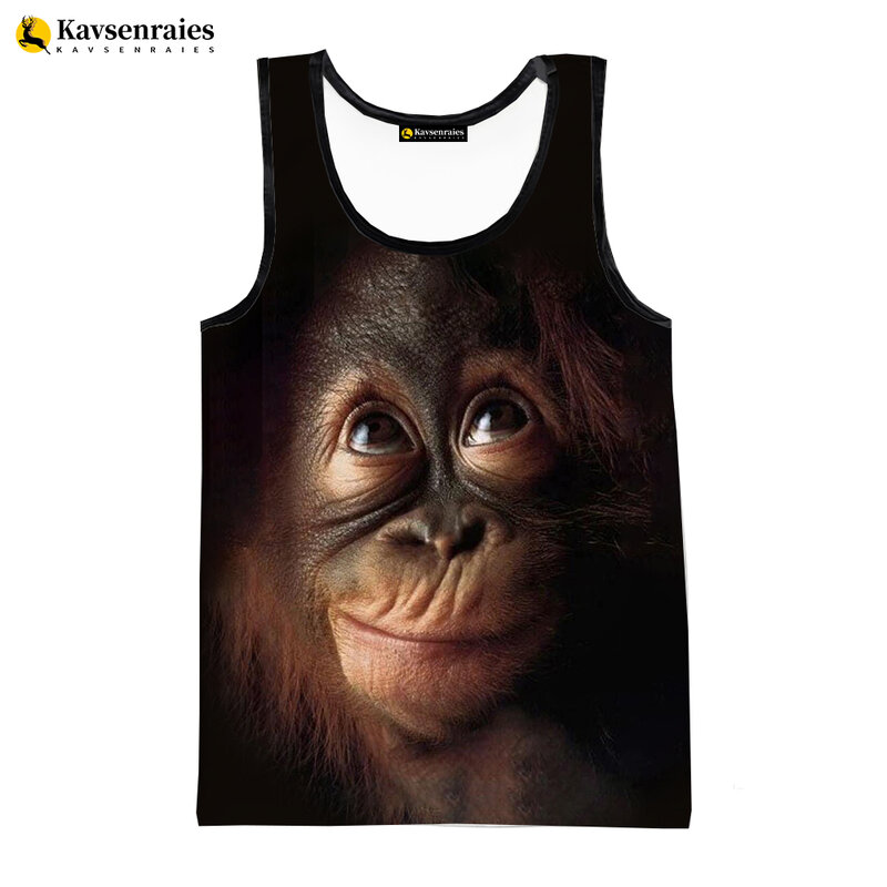 T-shirt ajuster ille de singe imprimé en 3D pour hommes et femmes, glacé, précieux, hip hop, décontracté, mode estivale