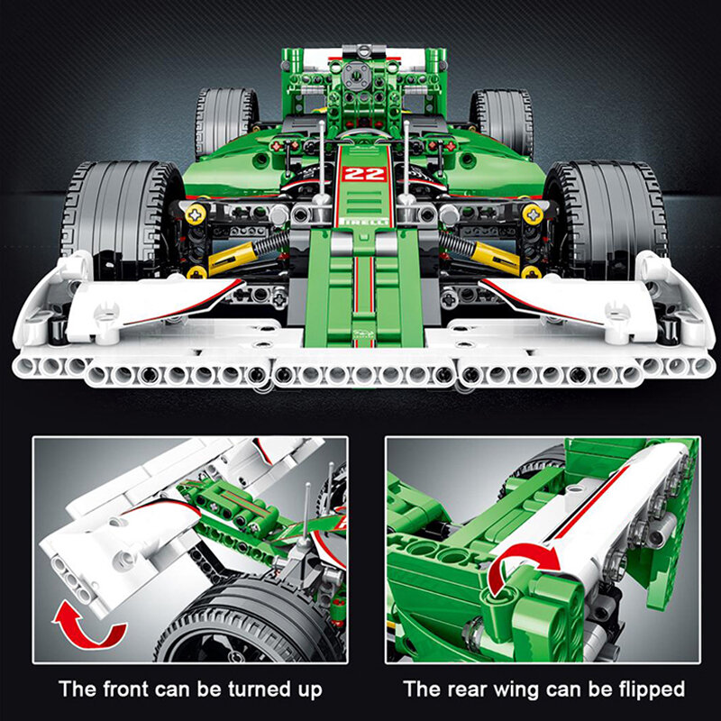 F1 carro técnico moter power app controle remoto moc define tijolos blocos de construção super velocidade corrida 023005 presente brinquedos construção