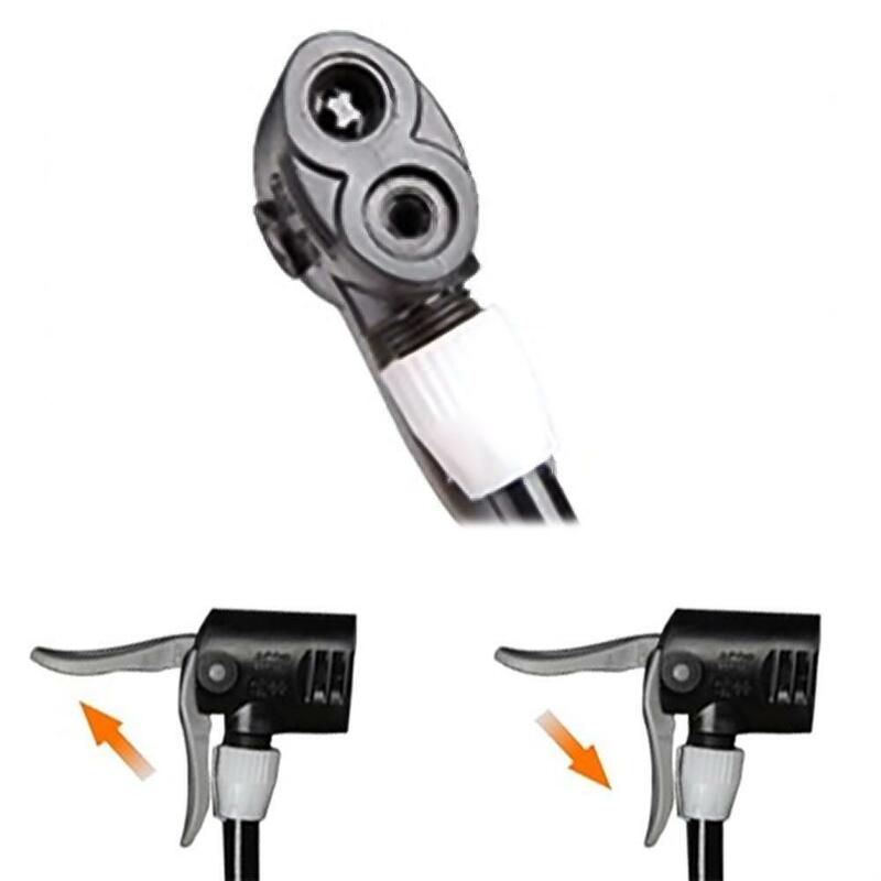 Foot Activated Bike Bicycle Floor Pump Air Head Adapter PVC Dual Pump Head Gas Nozzle