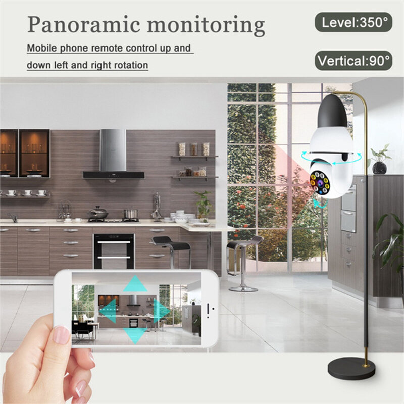 E27 Birne Überwachung Kamera Wifi Dual Band Nachtsicht Volle Farbe AI Menschen Tracking CCTV Video Indoor Sicherheit Monitor Kameras