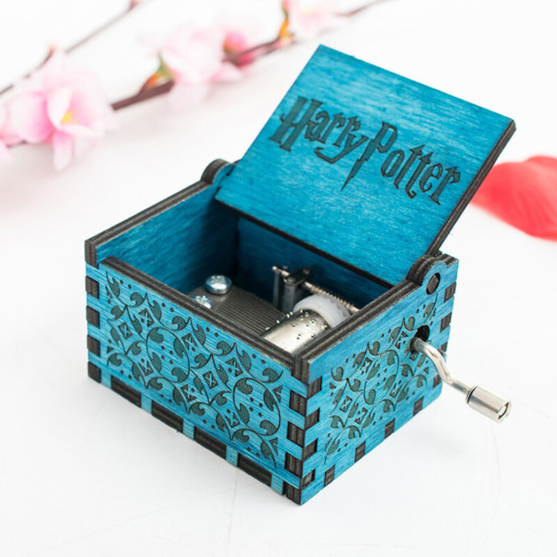 هاري بوتر الإبداعية صندوق تشغيل الموسيقى لطيف خشبية صندوق تشغيل الموسيقى اليد مكرنك صندوق تشغيل الموسيقى هدية عيد ميلاد للأطفال صديق الموضة