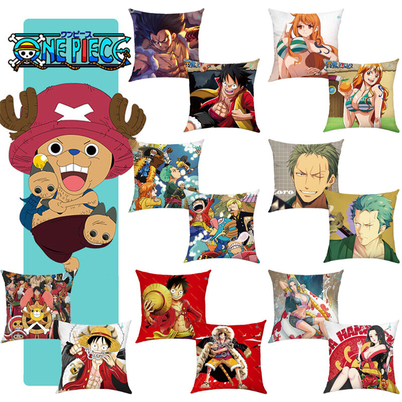 45CM Anime One Piece Luffy Hình In Hai Mặt Gối Zoro Xay Thịt Nhà Trang Trí Ghế Sofa Đệm Gối phụ Kiện