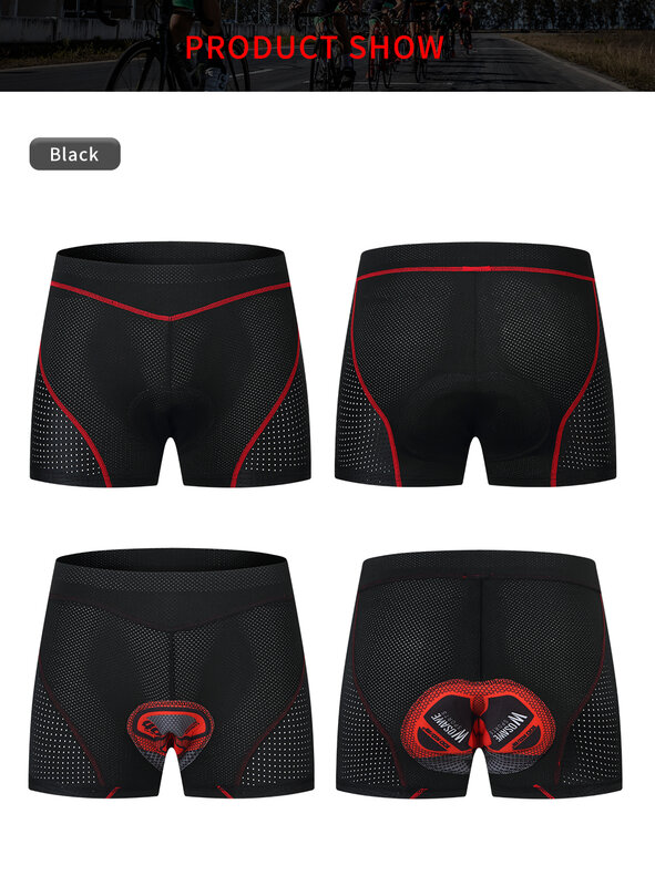 WOSAWE Men's Cycling Shorts Breathable Mesh Cycling Underwear Gel Pad Shockproof MTB Bike Shorts Bicycle Underwear