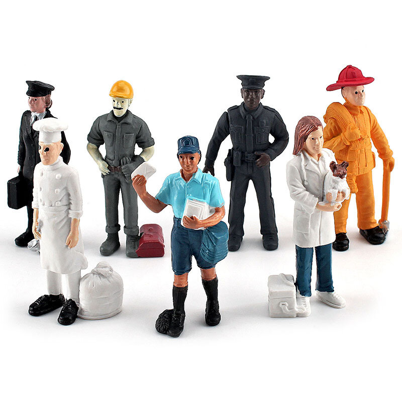 Model Orang Simulasi Baru Laris Pilot Hewan Tukang Pos Baker Boneka Figur Aksi Indah Mainan Edukasi Anak-anak Dekorasi Rumah