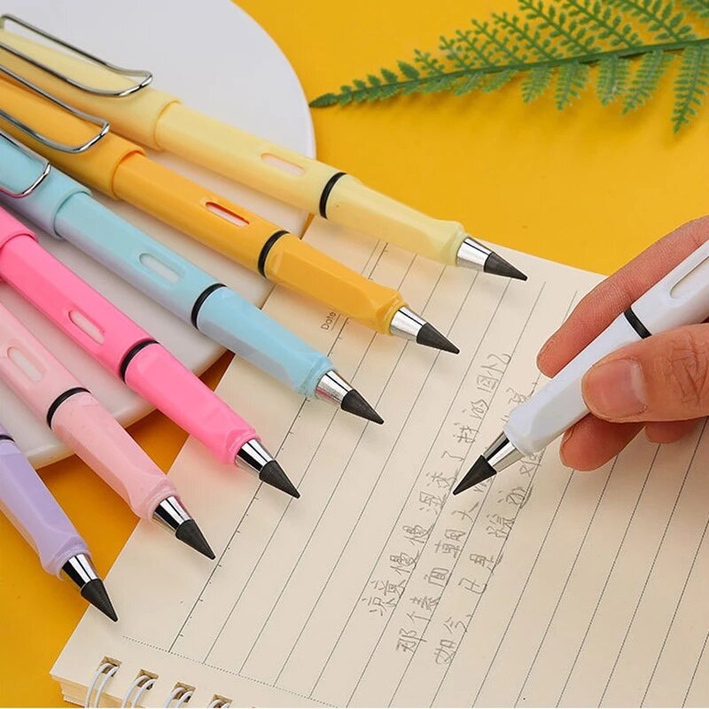 Infinity Pencil Papeleria Stationery Pens Colored Shell Novel Eternal Pencils Children Cute Art School Supplies With Eraser