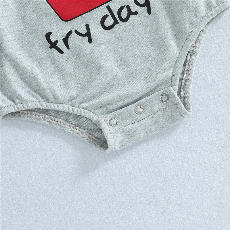 Newborn Baby Long Sleeve Rompers Spring Fall French Fries Letter Print Bodysuits Infants Toddler Girl Boy Jumpsuits Summer