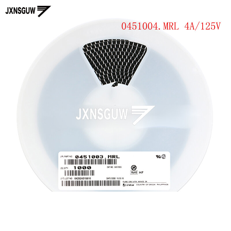 Fusible rápido 1808 SMD, 0,5a, 1A, 2A, 3A, 4A, 5A, 10A, 125V, 0451.500MRL, 0451001.MRL, 0451002.MRL, 0451003.MRL, novedad de 20 piezas