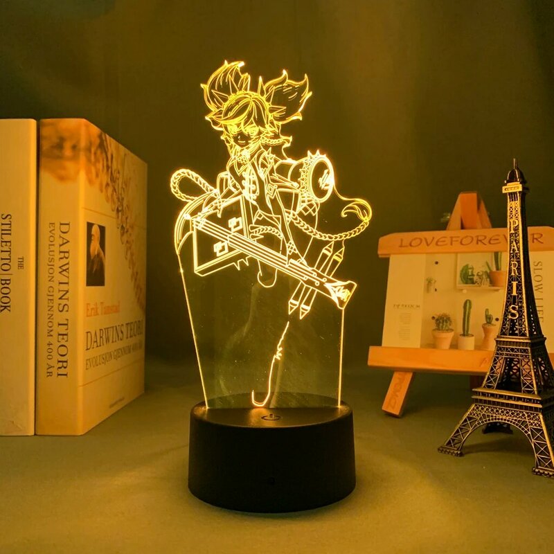 Xinsuperb-Lampe LED 3D Genshin Impact pour décoration de chambre d'enfant, lampe de chevet, cadeau d'anniversaire pour enfant, décoration de la maison