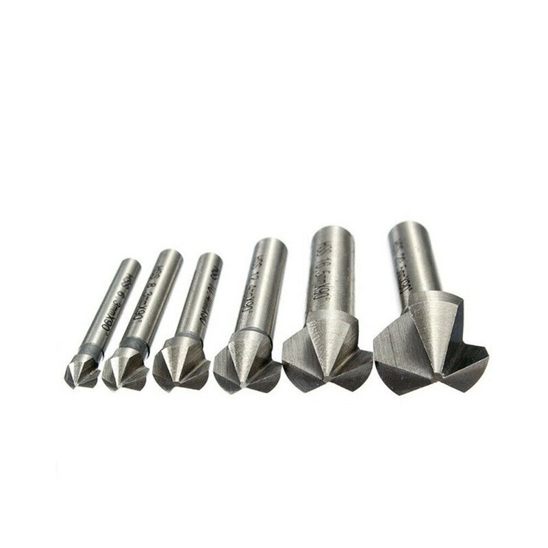 Brocas para avellanador, herramienta de biselado para acero inoxidable, hierro y aleación de aluminio, 3 ranuras, 90 grados, HSS 4,5 M2, 1 pieza, 6542-50mm