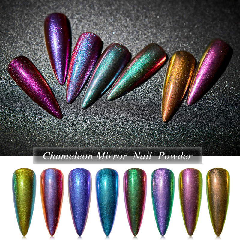 Mtssii-copos de aluminio para uñas, polvo de lentejuelas, purpurina de espejo mágico, colores dorados, plateados y rojos, pigmento Irregular, decoración de uñas, 1 caja