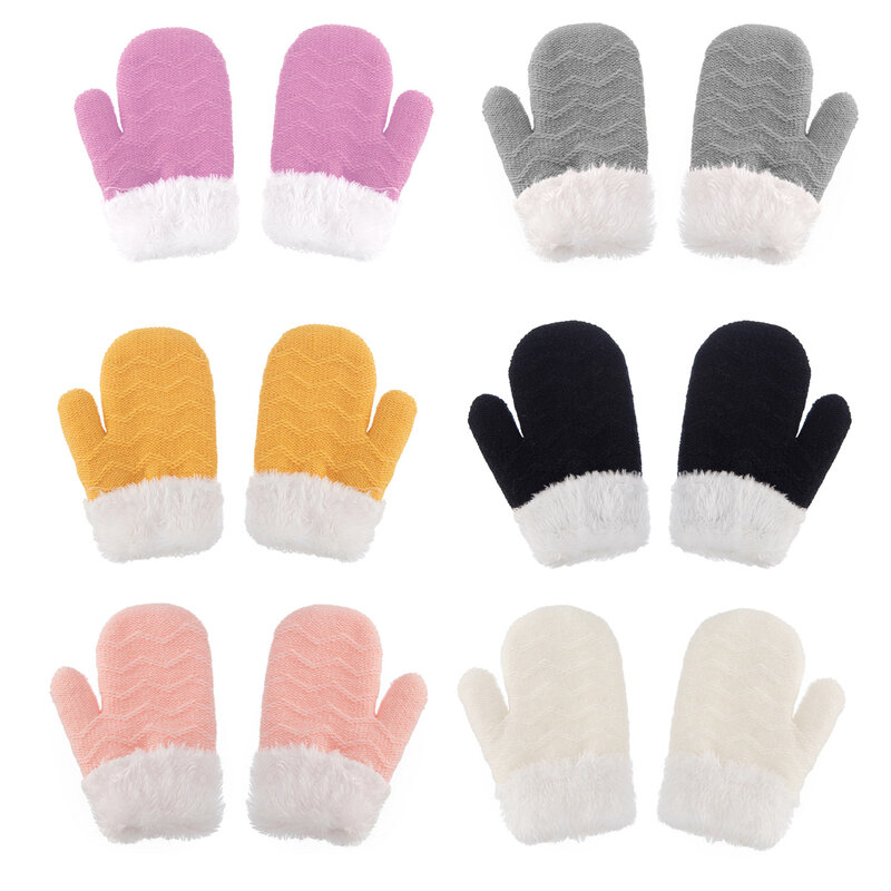 0-3 letnie rękawiczki dla dzieci zimowe ciepłe rękawiczki dla dzieci dziecięce rękawiczki wełniane dzianiny liny pełne palce chłopcy akcesoria dziewczęce