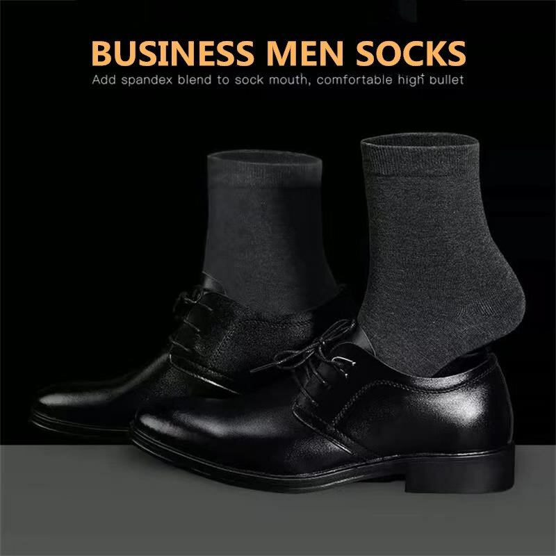 10pairs/メンズソックス高品質ポリエステル綿のビジネスソックス男性の通気性のチューブソックスカジュアル通気性ソフト靴下