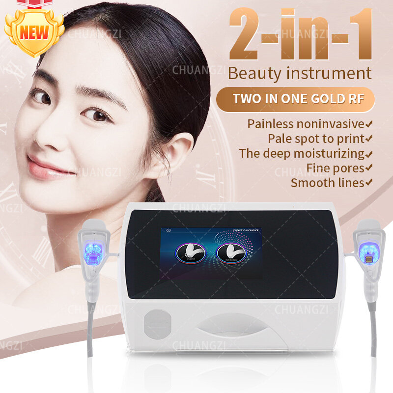 2023 Beauty instrument TWO IN ONE GOLD RF Painless noninvasivevPale spot to printy deep moisturizing Fine poresv Smooth lines