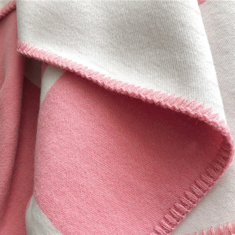 Брендовое дизайнерское плед H одеяло, Кашемировое одеяло для кровати, дивана, флисовое вязаное шерстяное одеяло, портативный шарф для дома и офиса