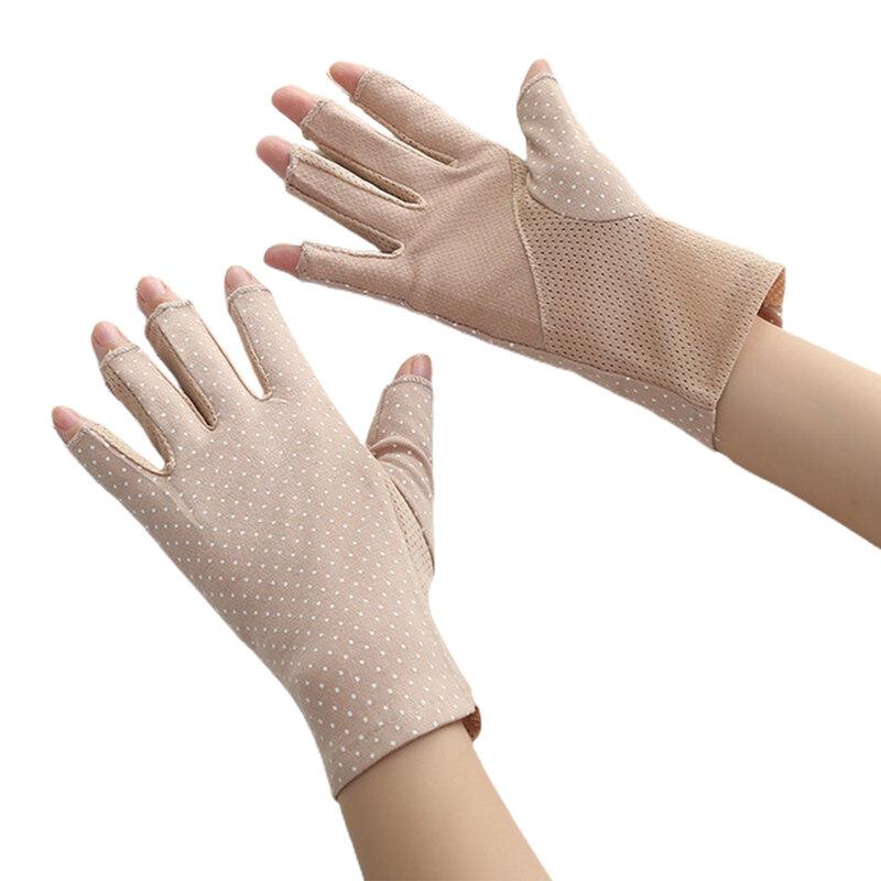 Sun Protection ถุงมือครึ่งนิ้วมือขับรถบางส่วน Anti-Slip ผู้หญิงแปลกใหม่ถุงมือ NYZ Shop