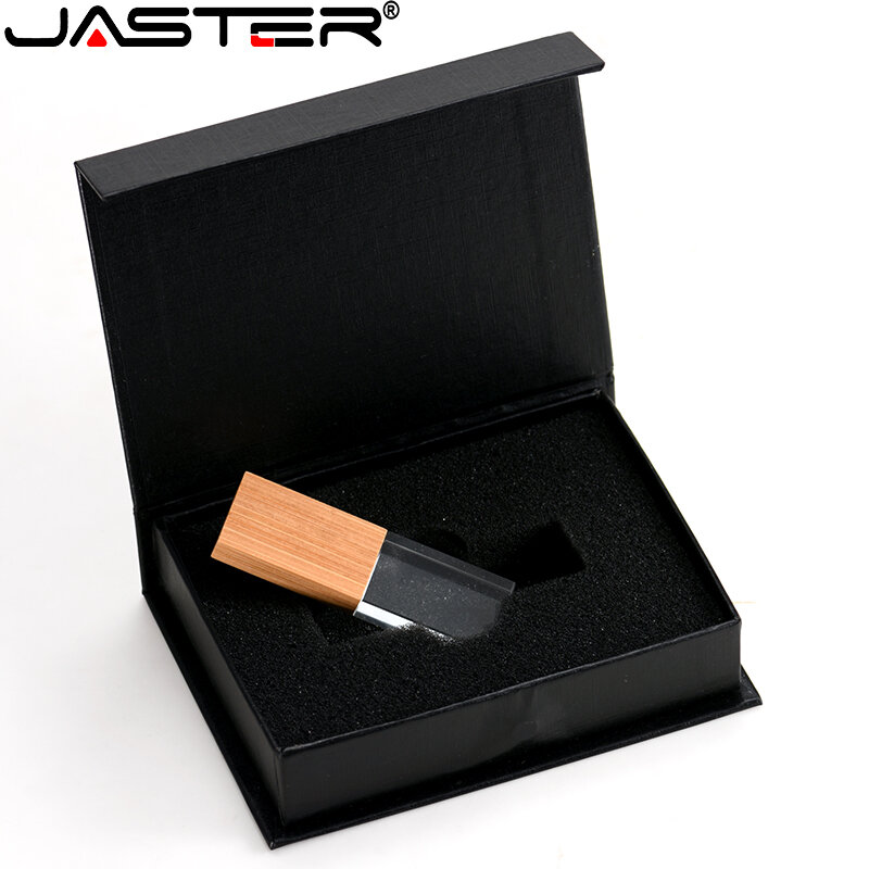 JASTER-Pendrive de madera de cristal 2,0, unidad Flash USB de 4GB, 8GB, 16GB, 32GB, disco U, 64GB, 128GB, logotipo gratis, regalos de fotografía