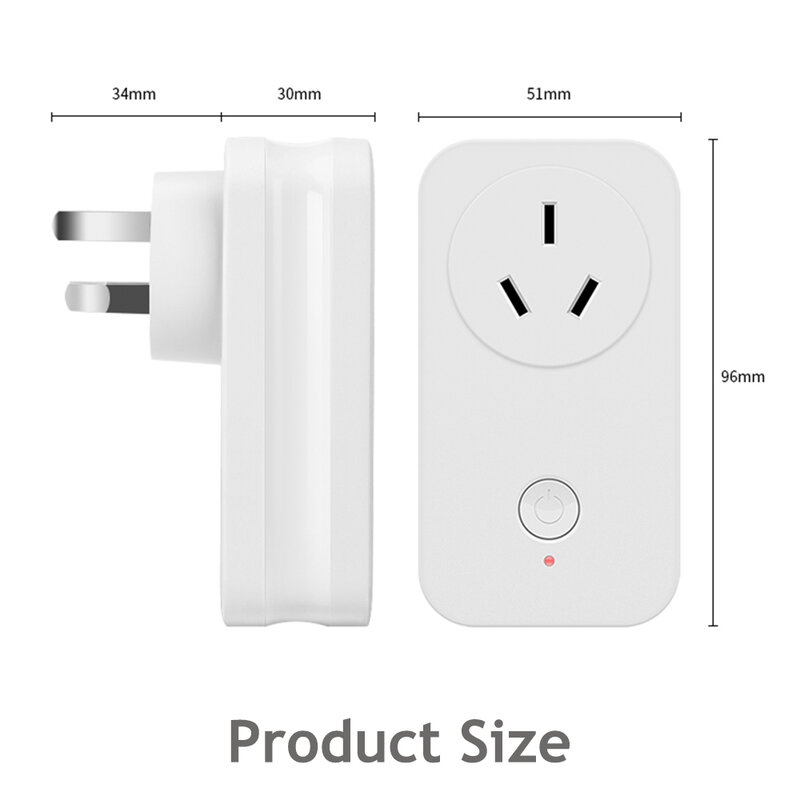 LELLKI Tuya Zigbee Socket Smart Life Home AU Power Monitoring Australia Wifi Plug con Google Assistant Alexa 100-240V