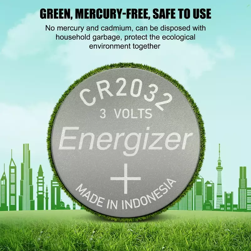 Asli Energizer CR2032 DL2032 ECR2032 BR2032 2032 CR 2032 3V Tombol Lithium Sel Koin Baterai Tahan Lama untuk Jam Tangan
