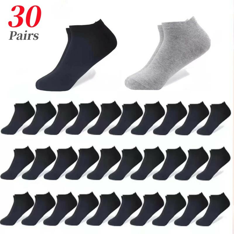 30Pairs/herren Business Socken Casual Schwarz Atmungsaktive Ankle Socken Einfarbig Angenehm Weichem Stoff männer Socken klassische Socken