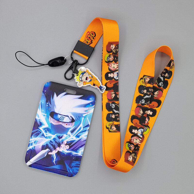 Naruto Anime Hard Case PVC Card Cover Student Campus Card Hanging Neck Bag Cartoon Anti-lost Protective Case Card Holder ID Card